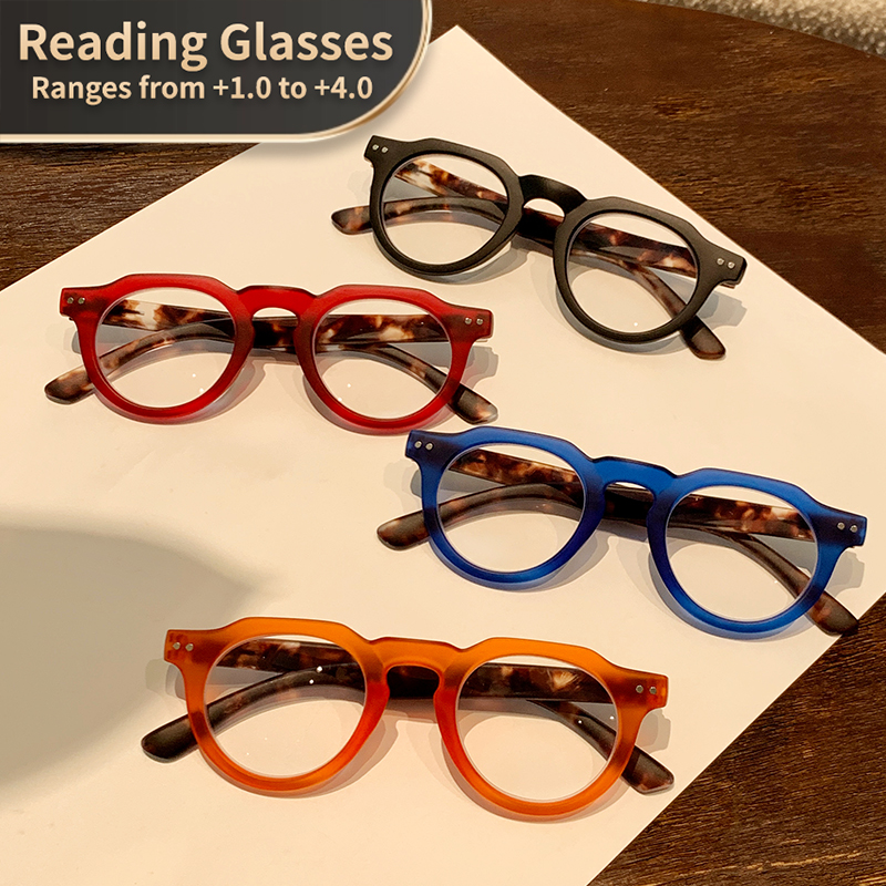 Lunettes de lecture rondes rétro pour hommes et femmes - Monture en PC transparente vintage, grossissement de +1,0 à +3,5 Accessoires pour ordinateur et ordinateur portable
