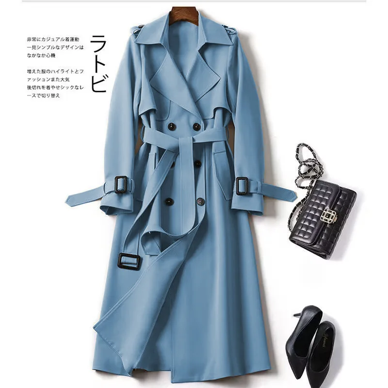 Vestes britanniques élégantes pour femmes, coupe-vent large, streetwear midi, combcasual, bureau, dame, bouton, mince, manteau chic, mode automne et hiver