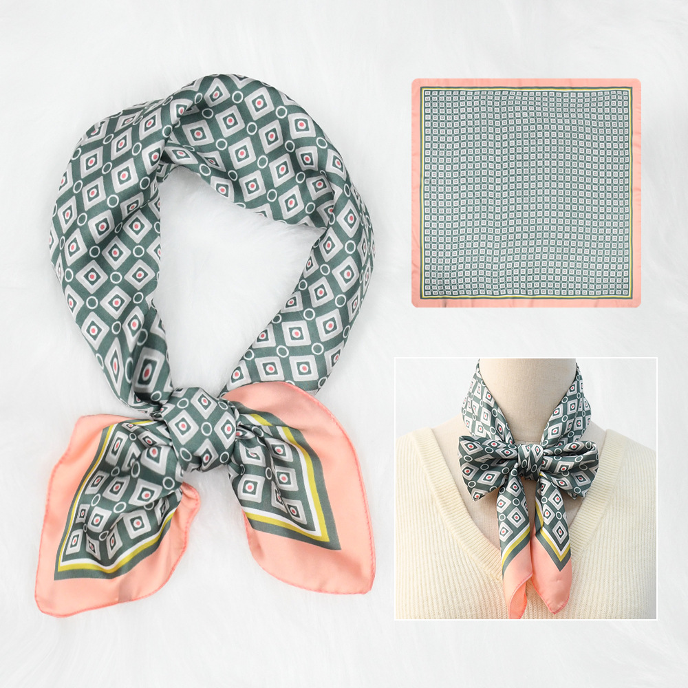 Écharpe carrée de luxe pour femmes, en satin doux, 70*70cm, foulards en soie pour femmes, bandanas élégants, hijab, foulard imprimé, châles