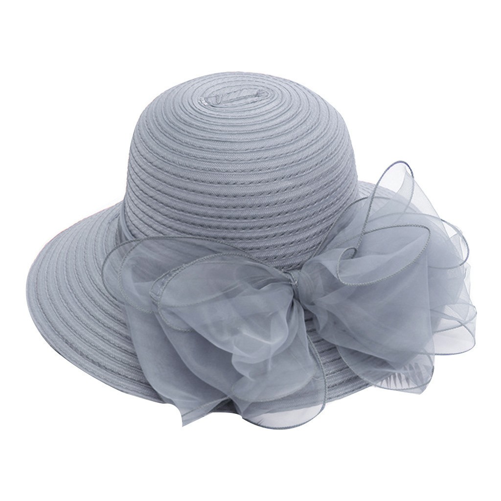 Chapeau de mariage en paille britannique avec nœud papillon pour femmes, chapeaux de plage de vacances à la mode, casquette Panama de voyage à large bord d'été
