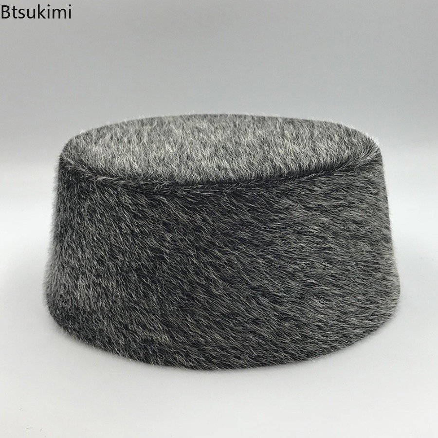 Chapeaux musulmans pour hommes, casquettes rigides, chapeaux de prière Eid, fête élégante, Turban de dubaï saoudien, Style ethnique, garde au chaud en hiver, chapeau de grand-père