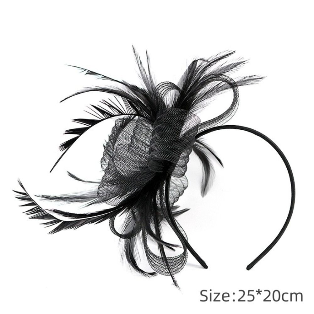 Bandeau fascinateur en plumes pour femmes, rétro britannique, grande pince à cheveux florale, pour Cocktail, fête de mariage, chapeau de mariée, décor, couvre-chef pour dames
