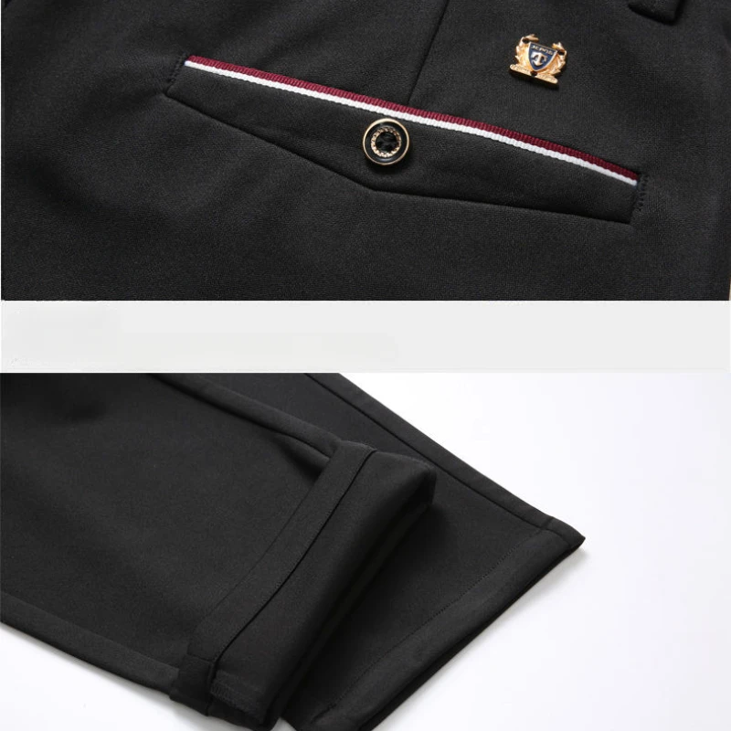 Pantalon habillé noir élégant pour hommes, pantalon décontracté confortable, pantalon de costume d'affaires coréen quatre saisons, pantalon Slim extensible pour hommes