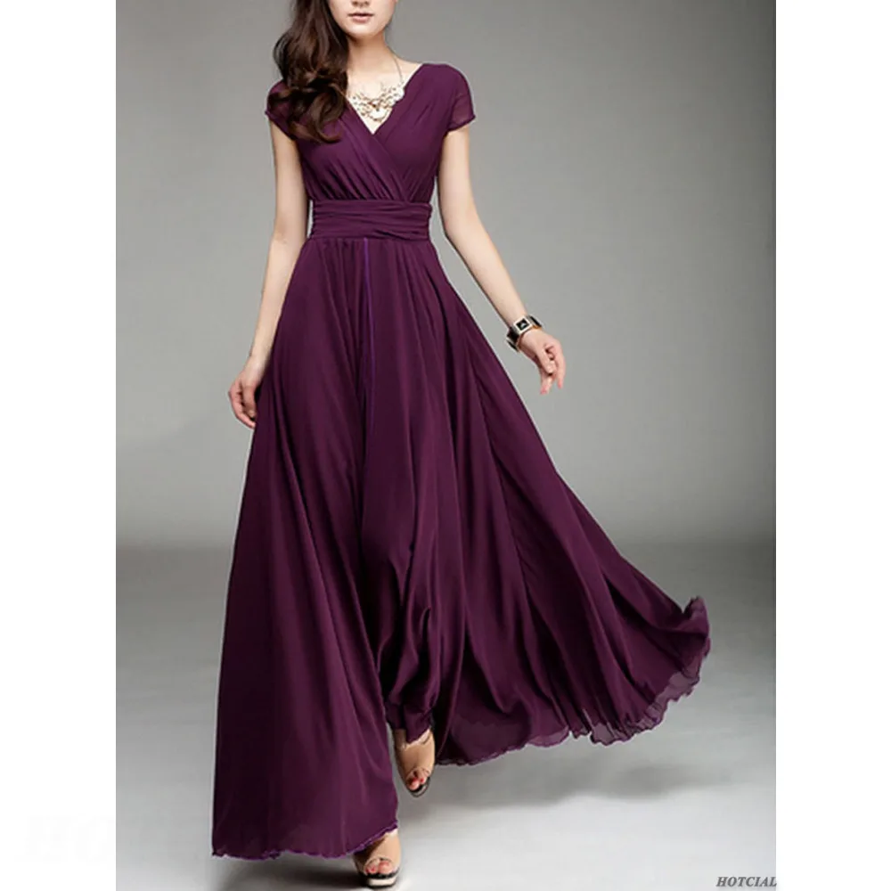 Robe Maxi bohème pour femmes, longue robe de soirée, col en v, sans manches