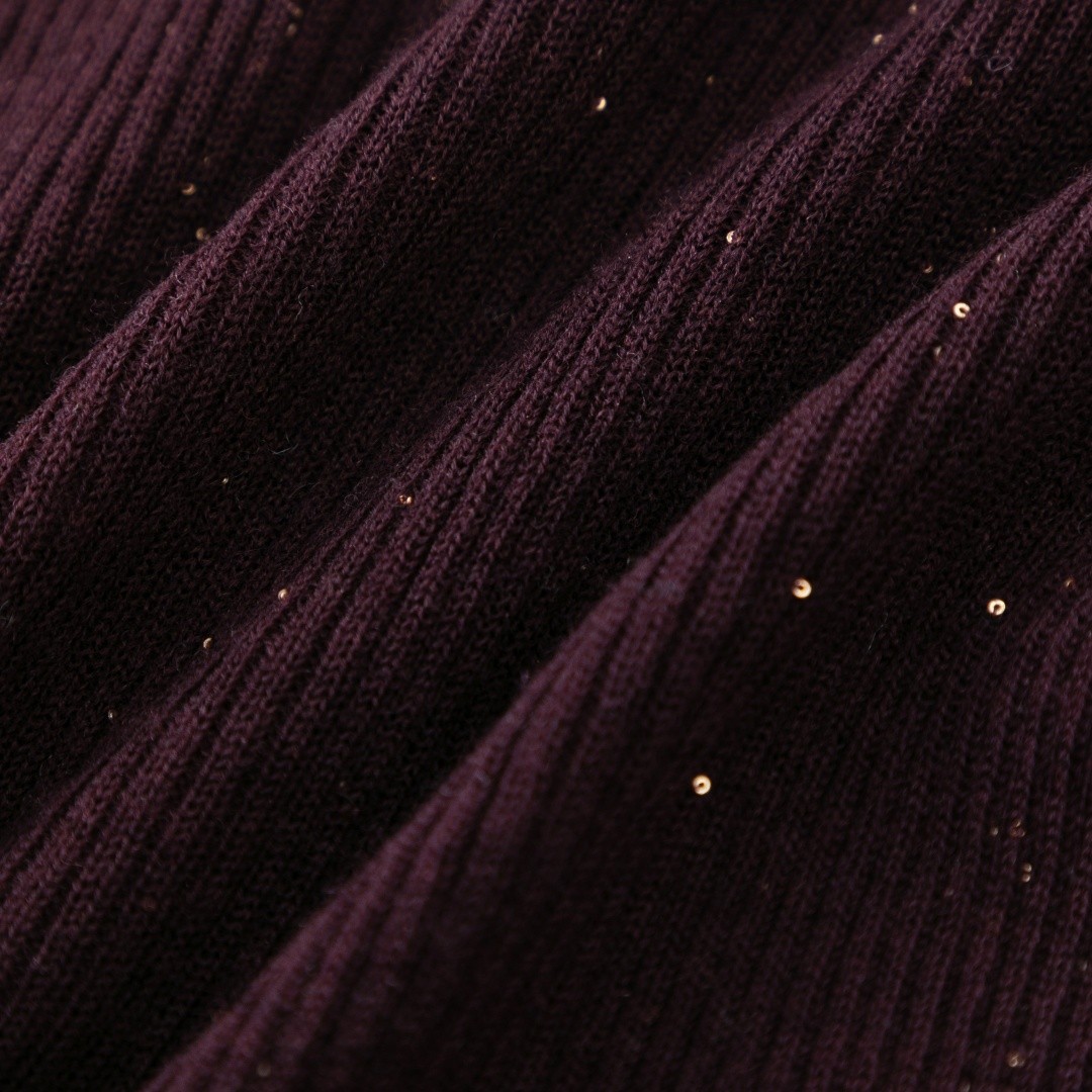 Pull à couche de base tricotée à col mi-haut et paillettes en laine mérinos 100 % super fine pour femme, pull fin ajusté, élégant et tendance pour les déplacements domicile-travail