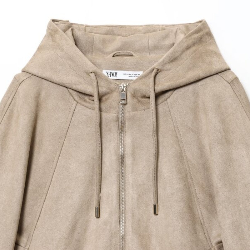 Veste à capuche zippée décontractée bicolore pour femme - Sweat à capuche en faux daim pour le printemps, style simple et polyvalent pour les sorties quotidiennes, les trajets domicile-travail et l'école