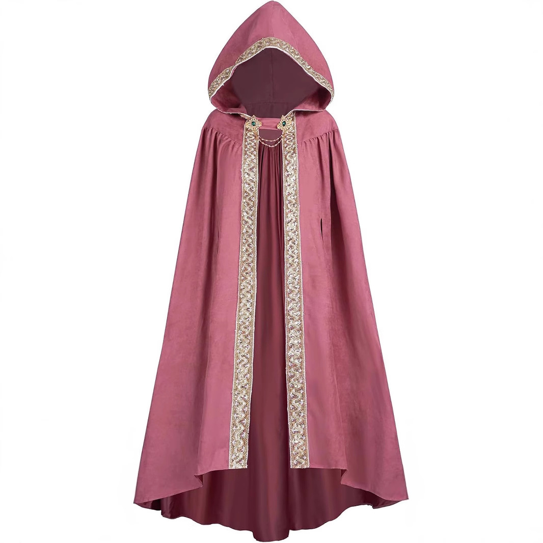 Cape gothique médiévale pour adulte, à capuche, diable de la mort, Vampire, magicien, moine, sorcière, Cosplay, prêtre, pasteur, Robe, Costume d'halloween