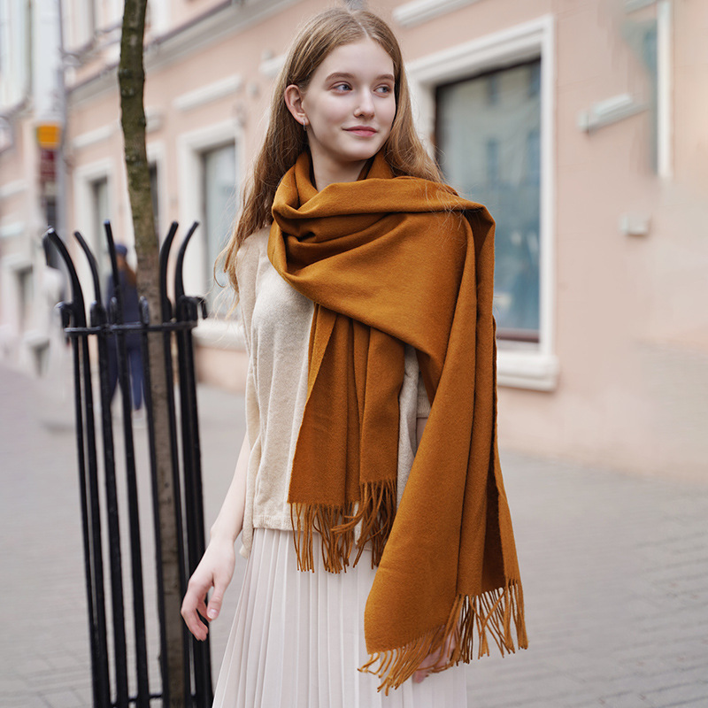 Écharpe 100% laine pour femmes/hommes hiver automne Pure laine chaude enveloppement Pashmina châle doux cachemire foulards pour dames/hommes 70*200 cm