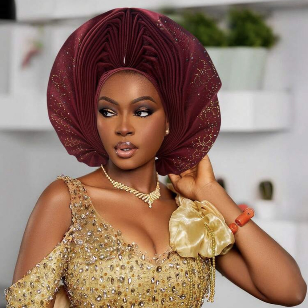 Casquette Turban déjà fabriquée pour femmes, couvre-chef de mariage nigérian, couvre-chef africain Auto Gele, Bonnet, Hijab