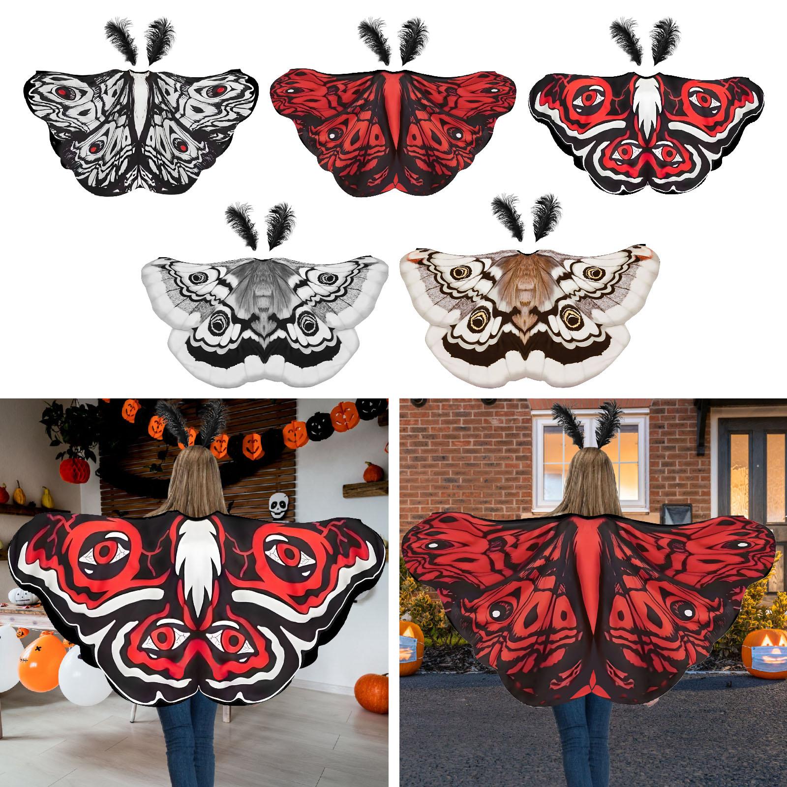 Décorations de Cape papillon d'halloween, cadeau décoratif avec casque pour jeu de rôle, fête de carnaval, mascarade, spectacle sur scène