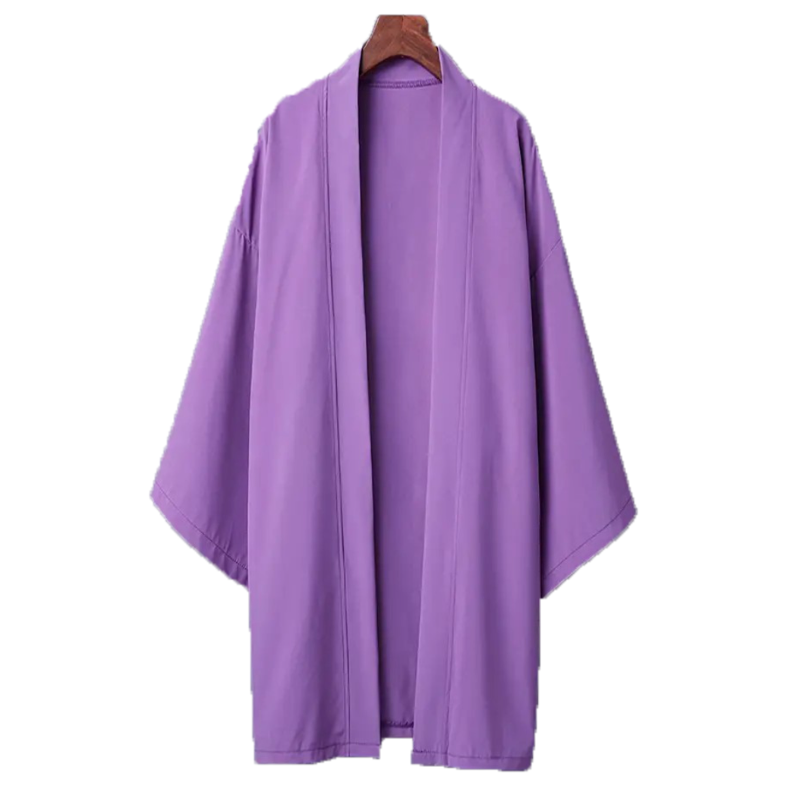 Poncho Kimono japonais Long pour hommes et femmes, couleur unie, décontracté, ample, Yukata Haori Beach, chemise Hiyoshi noire, nouvelle collection été 2024
