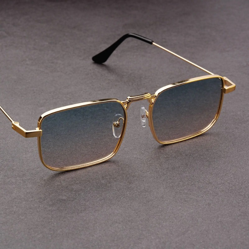 Lunettes de soleil rétro en métal, rectangulaires, tendance, populaires, pour hommes, petites lunettes de soleil carrées, pour femmes, pour voyager, Oculo