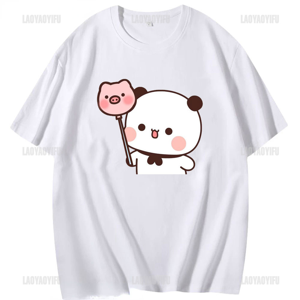 T-shirt Kawaii Bubu Dudu pour fille, t-shirt ours Panda de dessin animé, vêtements pour femmes, mode Harajuku, T-shirt Kawaii pour femmes, vêtements Y2K