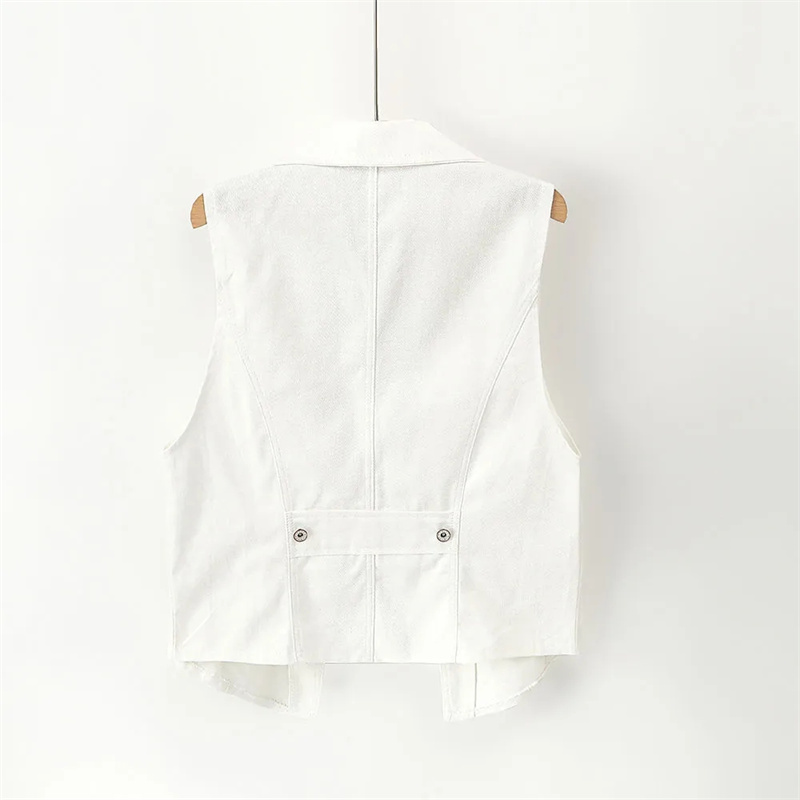 Gilet en Jean femme 2025 nouvelles dames veste en Jean blanc gilet de mode gilet d'été manteau vêtements d'extérieur S-5XL