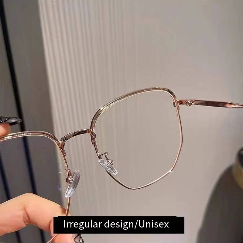 Lunettes carrées surdimensionnées à la mode pour hommes et femmes, monture métallique ultralégère, Anti lumière bleue, lentille transparente, optique