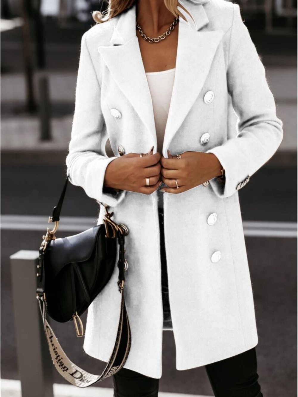 Manteau en laine décontracté pour femmes, manches longues, Streetwear, mode coréenne, vestes à boutons, col rabattu, nouveaux manteaux d'automne et d'hiver 2023