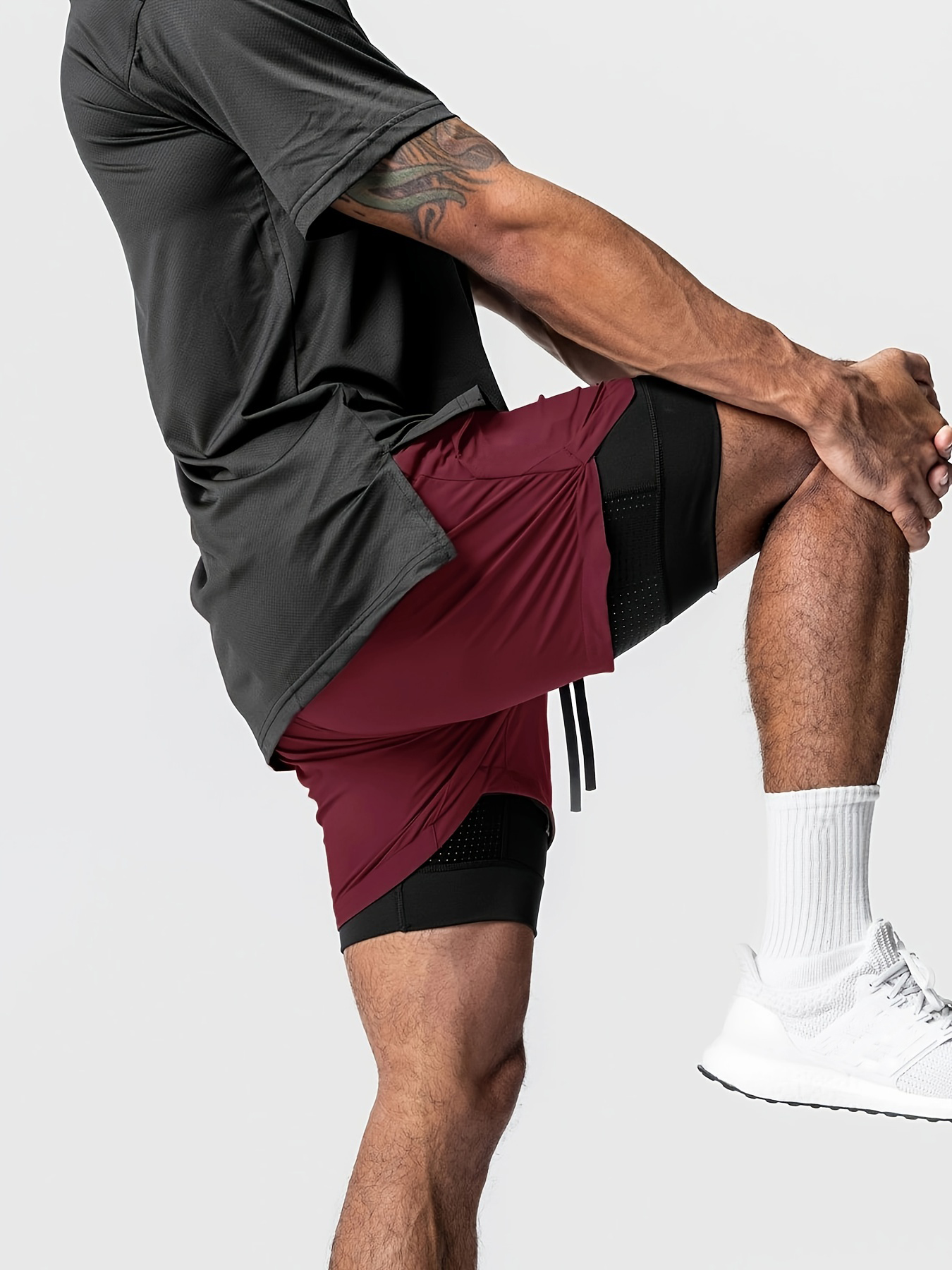 Objectifs de sport pour hommes, double couche, séchage rapide quart, basket-ball élastique, équipement d'entraînement de course, fitness pour squat profond