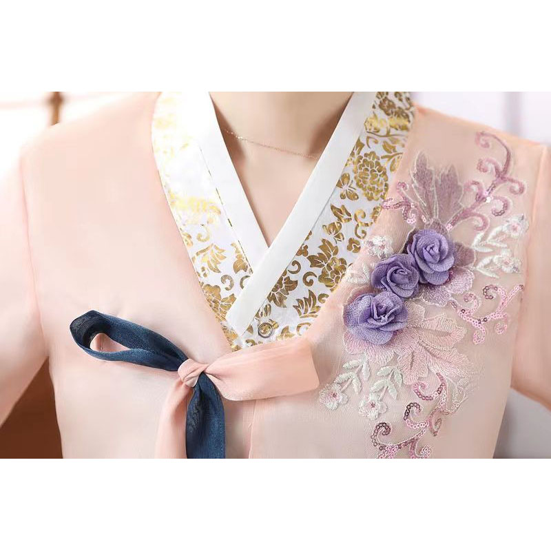 Vêtements Hanbok de palais traditionnel pour femmes, robes de minorité ethnique bronzantes, vêtements de spectacle de danse ethnique améliorés, costume