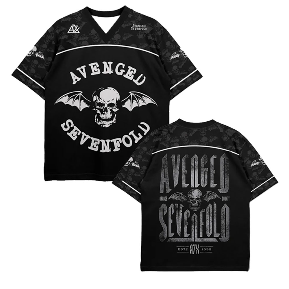 T-shirt vintage avec logo Avenged Sevenfold imprimé, respirant, séchage rapide, streetwear unisexe à col en V et manches courtes pour l'été.
