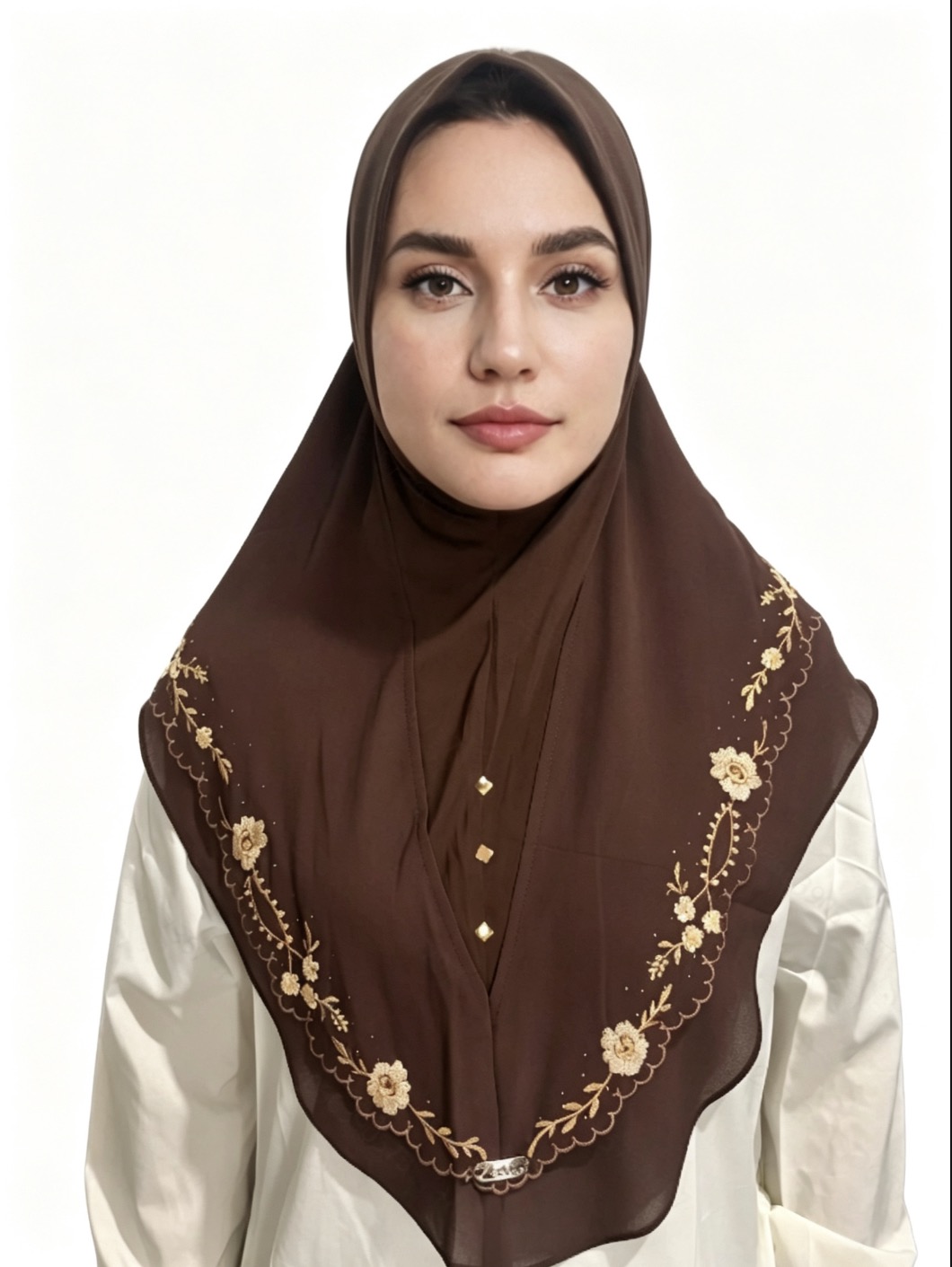 Hijab musulman pour femmes, turban musulman, écharpe arabe, broderie florale, directement instantané, Ramadan, prière islamique Shayla tiens imar