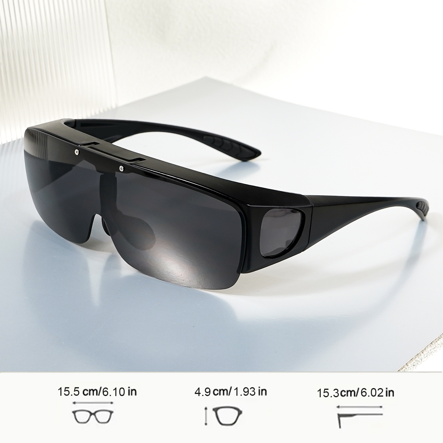 Lunettes de soleil superposables, lunettes de mode pour hommes et femmes, protection enveloppante, idéales pour la conduite