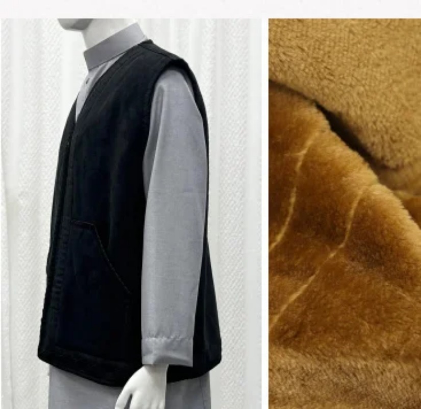 Vestes Pour Hommes islamiques hiver doublure matelassée Cargo recadrée sans manches Gilet veste porter vêtements de travail Thobe Hommes musulmans