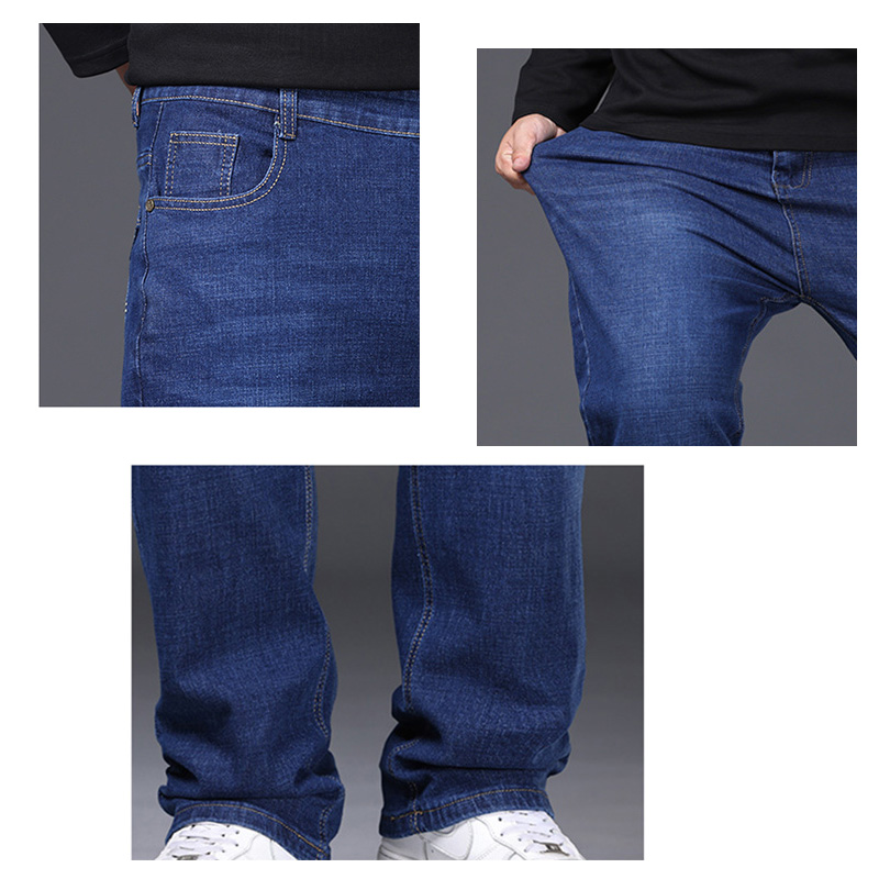 Jeans extensibles pour hommes, tailles 29-50, pantalons en Denim à jambe droite, tailles étendues, bleu, noir, Streetwear, coupe décontractée, pour le travail, décontracté, nouveau