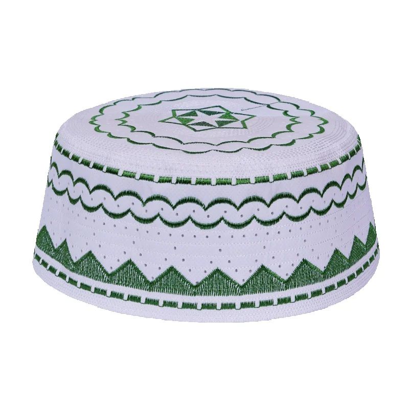Chapeaux de prière islamiques pour hommes, en coton brodé, pour le Ramadan, Kippa juive, Turban arabe du Moyen-Orient, Casquette Saoudienne et des Émirats Arabes Unis