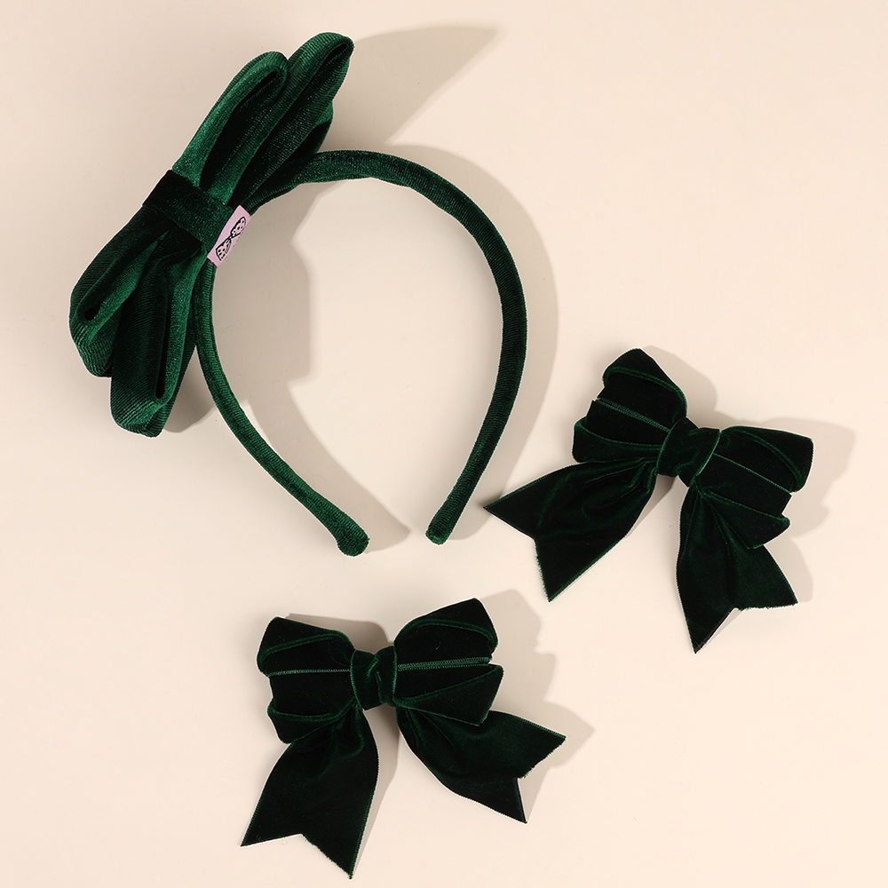 1 grand bandeau à nœud en velours avec 2 pinces à cheveux pour filles, Vintage, solide, réglable, cerceau pour femmes, accessoires pour cheveux quotidiens