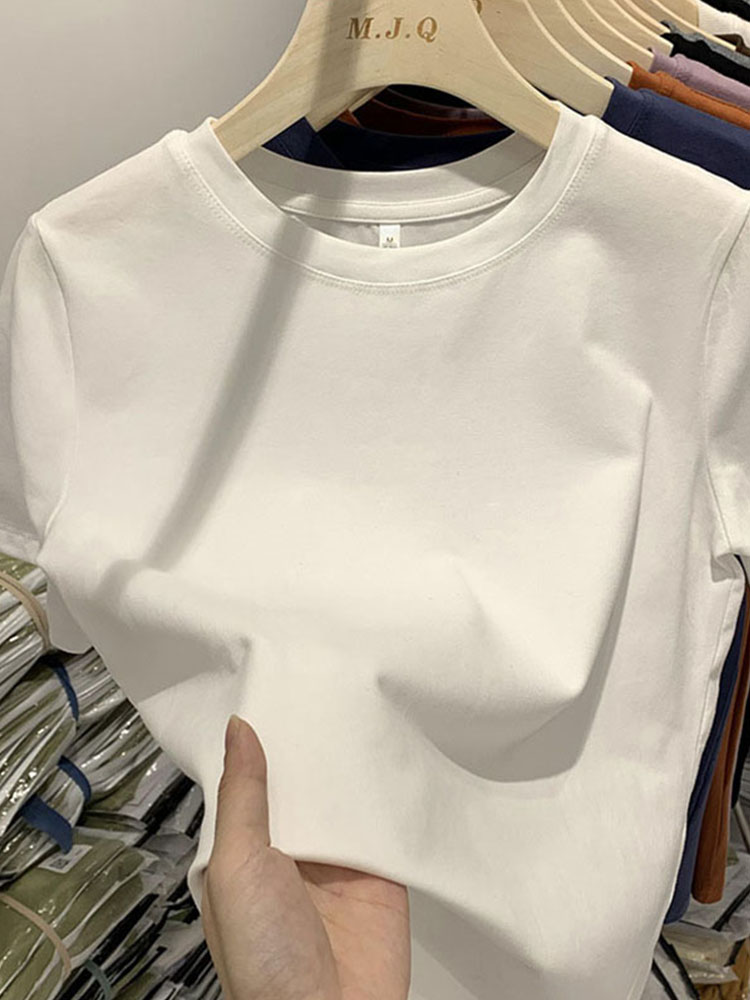Femmes T-Shirt filles T-Shirt femme vêtements hauts coton T-Shirt femme à manches courtes printemps T-Shirt Sexy Y2k haut blanc