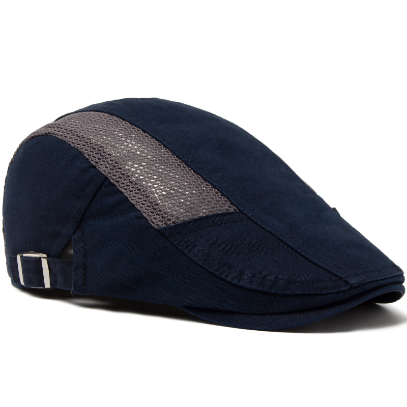 Casquette en maille béret pour hommes mode lettre étiquette bérets été coton respirant pare-soleil femmes décontracté bec de canard chapeau réglable
