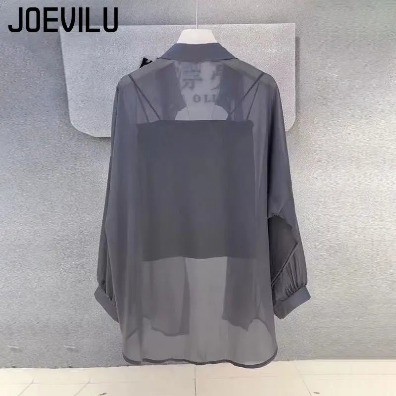 Chemisier en mousseline transparente pour femme, cardigan décontracté résistant aux UV, manteau d'été fin pour le quotidien, vêtement de protection solaire en maille style japonais Y2K