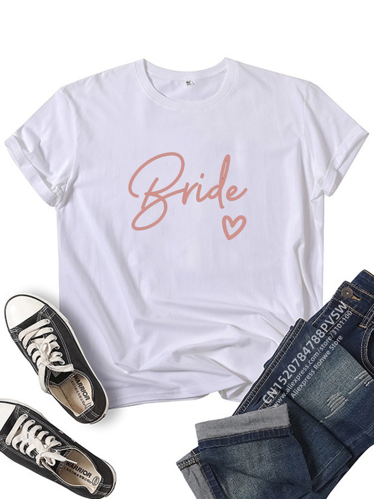 Baule fête enterrement de vie de jeune fille blanc gris fille mariage femme hauts T-shirts femmes équipe mariée mariée équipe T-shirts