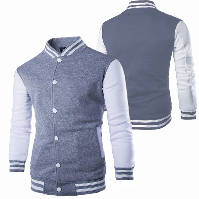 Veste personnalisée pour homme, col montant, imprimée, style baseball, coupe ajustée, décontractée, sportive, pour le quotidien, vêtement d'extérieur masculin, sportswear