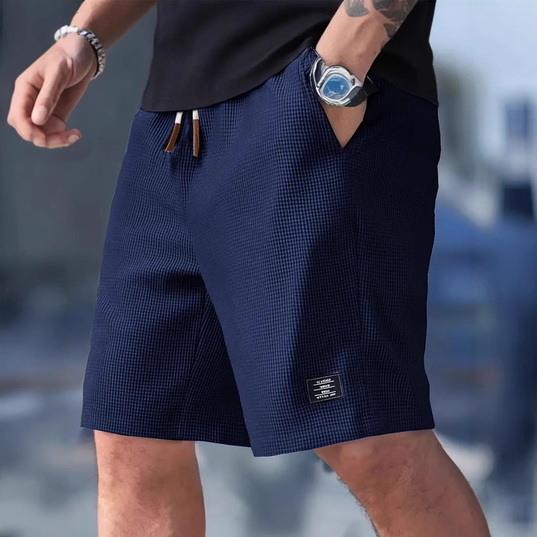 Pantalons décontractés pour hommes, shorts de plage, vêtements de sport, tissu texturé à la mode, respirant