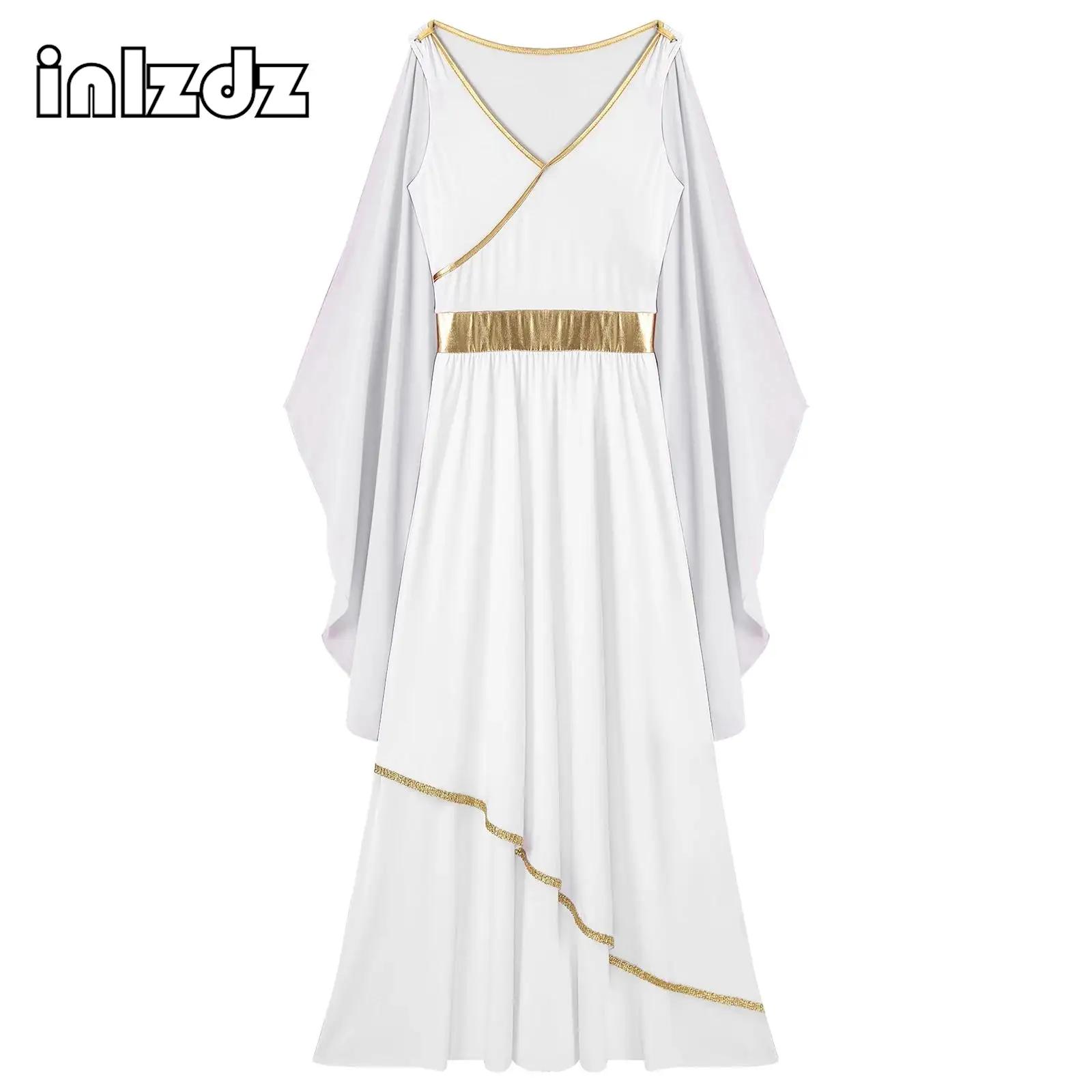 Robe de princesse grecque antique pour femmes, Costume de Toga pour déesses, pour Halloween, carnaval, fête, reine divinée, Cosplay, Robe en mousseline de soie