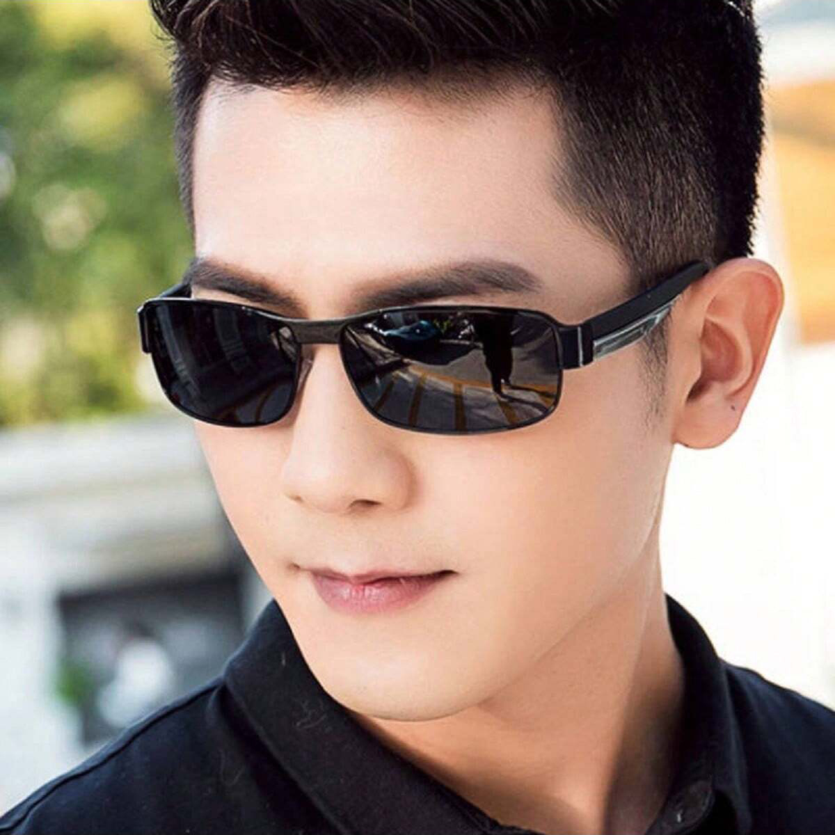 Lunettes de soleil pour hommes Vision de jour et de nuit conduite pêche polarisées Anti-UV tendance nuances pour hommes verre véritable Protection solaire Su
