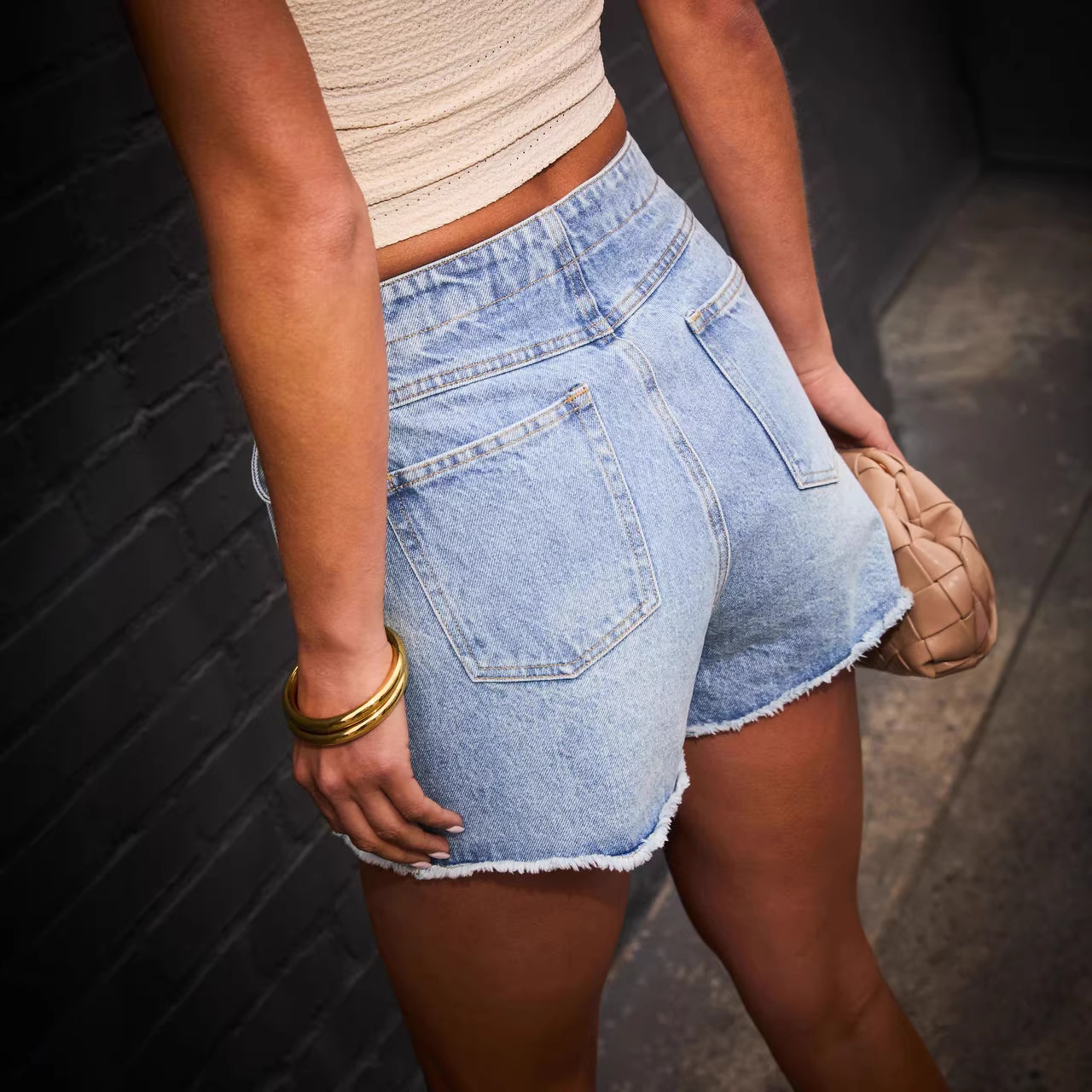 Jupe-culotte en jean pour femme, coupe trapèze, taille haute, ajustée, boutonnée, élégante, à lacets, style Y2K, streetwear, sexy, pour le travail, été 2026