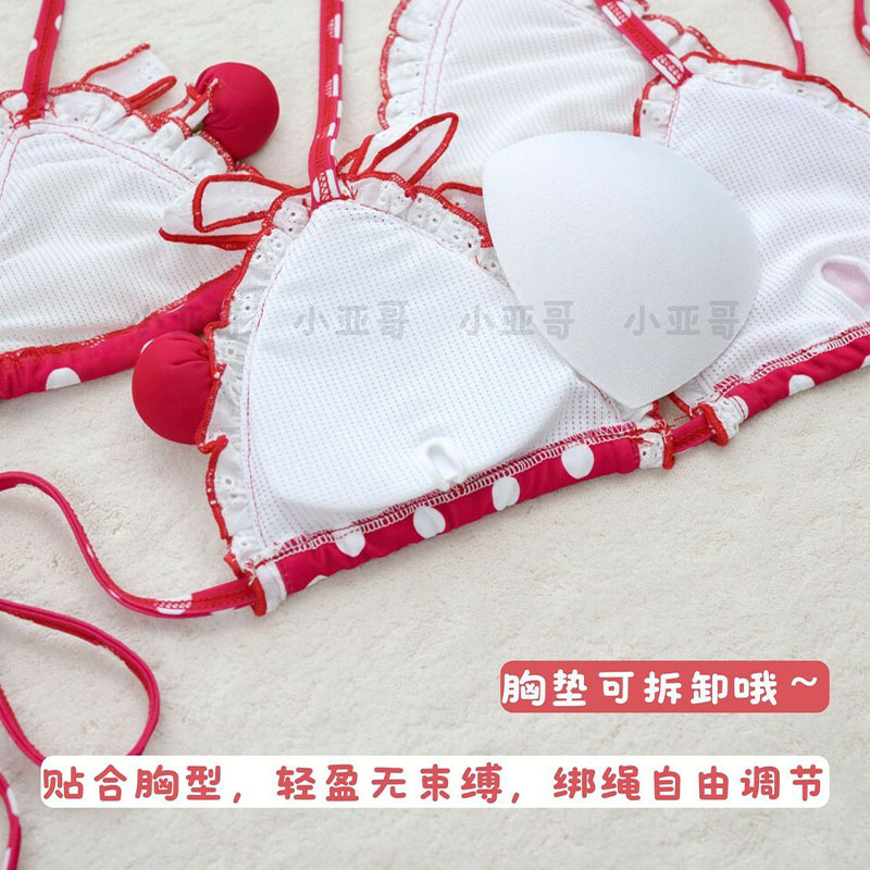 Maillot de bain japonais Kawaii pour filles, ensemble bikini imprimé mignon pour femmes, maillot de bain tendance à deux pièces, maillot de bain de plage pour femmes
