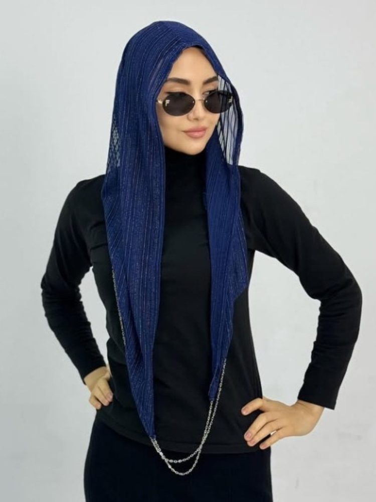 Nouveau Hijab de Dubaï avec cordon perlé, foulard vintage en soie, pendentif lumineux et respirant, turban de mode musulmane, hijabs