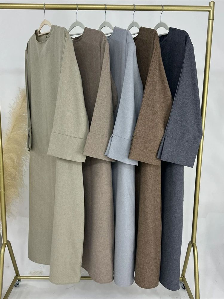 Robe Africaine en Coton et Lin pour Femme Musulmane, Vêtement de Prière Modeste, Islam, Dubaï, Abaya, Turquie, Ramadan