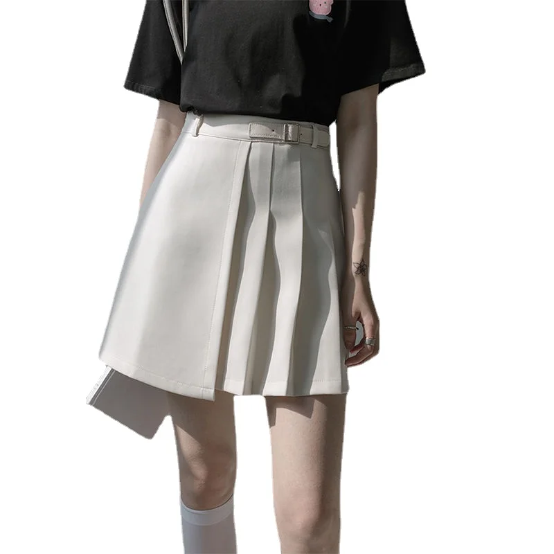 Mini jupe plissée demi-longueur pour femmes, taille haute, ligne a irrégulière, courte, printemps, nouvelle collection