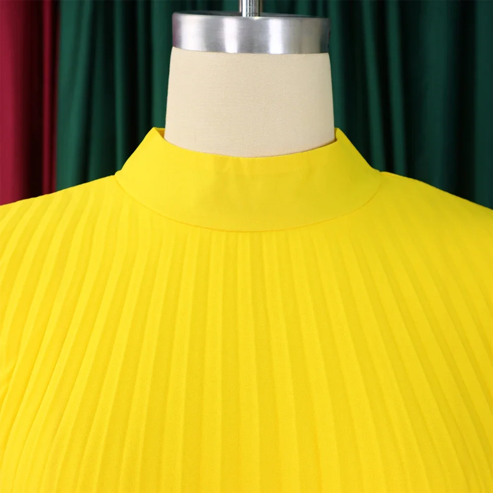 Robe en mousseline de soie pour femmes, élégante, col rond, manches chauve-souris, ample, longueur aux genoux, luxe, robe de soirée d'anniversaire africaine, nouvelle collection 2024