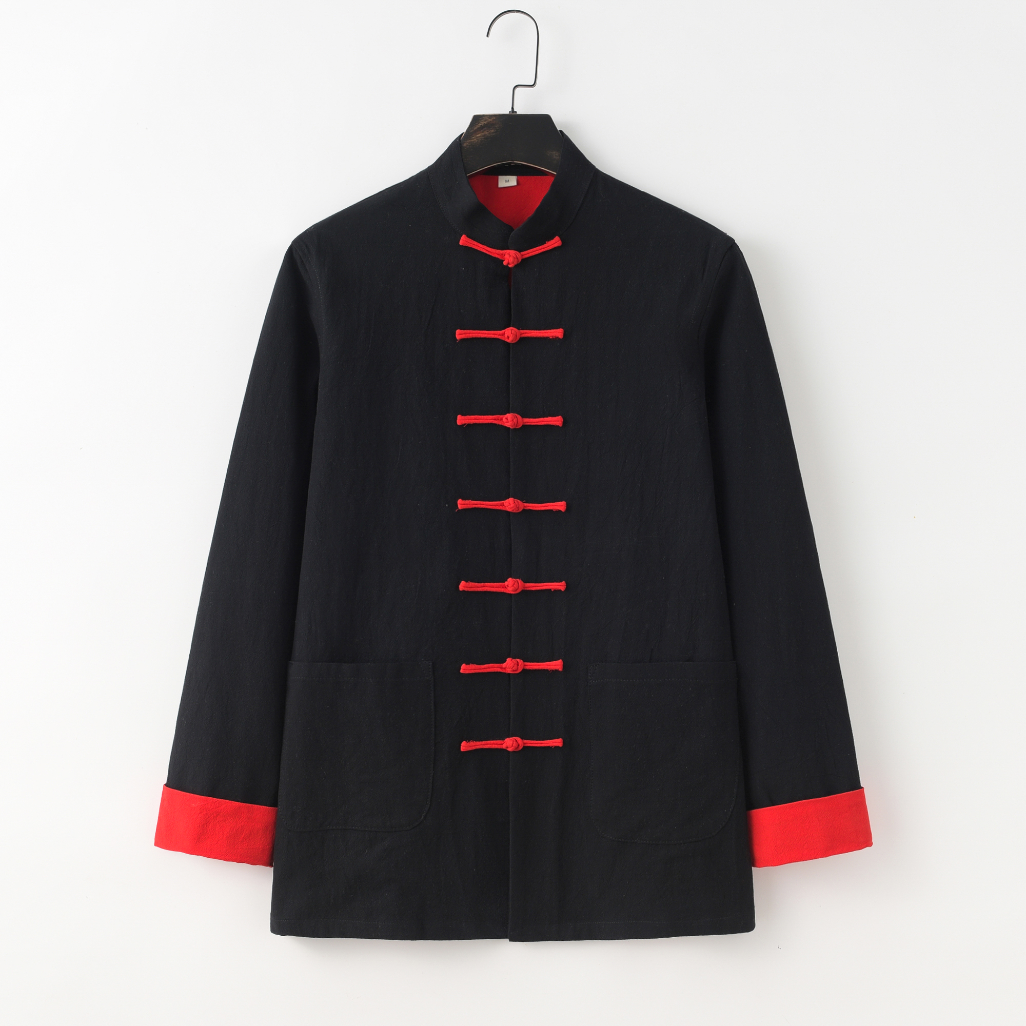 Costume d'arts martiaux chinois pour hommes, double couche, coton, confortable, ample, manches longues, kung fu, tang traditionnel, tai chi, manteau de vêtements, automne