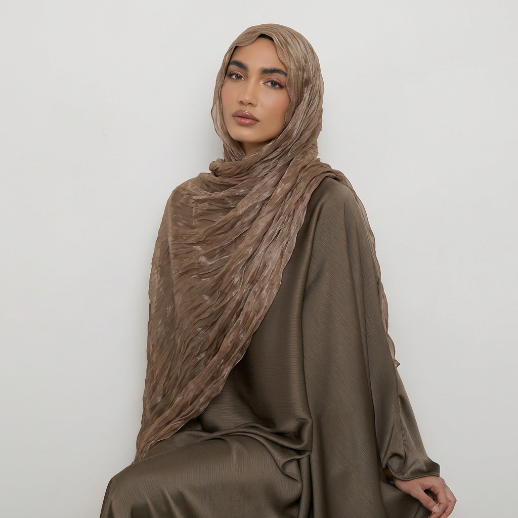 Hijab élégant froissé pour femmes musulmanes, voile en satin, châle en mousseline froissée, foulard, bandeau, hijab fin pour le Ramadan et l'été
