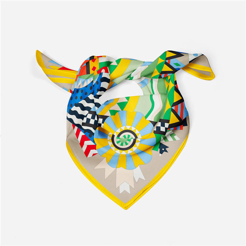 Foulard en Satin de soie pour femmes, mouchoir imprimé, tête carrée, Bandana, petit silencieux, Hijab, pour dames et filles, 53x53cm, nouvelle collection 2023