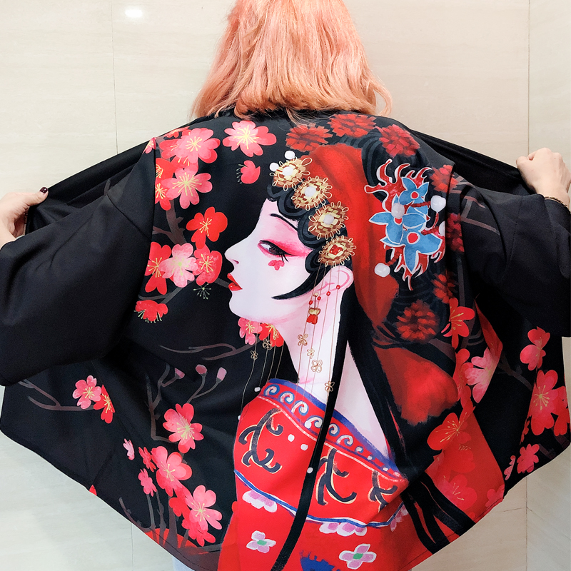 Kimono japonais à col ouvert pour femmes, streetwear japonais, costume de Geisha pour jeux de rôle, vêtements traditionnels japonais FF6660