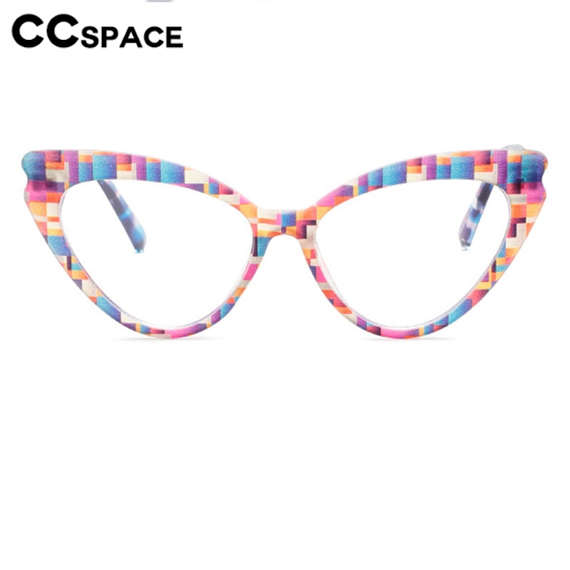 Lunettes œil de chat colorées pour femmes, mode arc-en-ciel classique, Anti-lumière bleue, verres transparents, monture optique