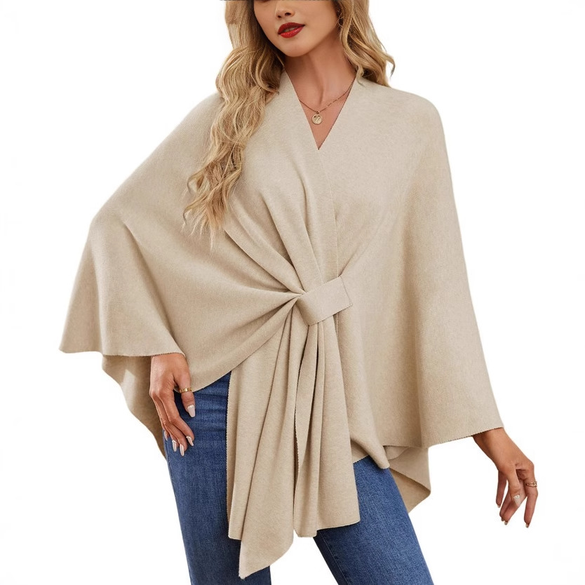 Châle élégant enveloppe doux ouvert sur le devant Poncho pull livraison directe femmes automne châle enveloppes hiver Cape Ponchos automne voyage tenues