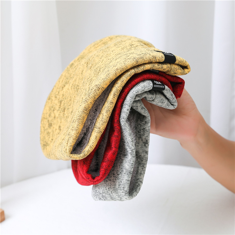 Écharpe tricotée en velours pour hommes et femmes, couvre-cou chaud d'hiver, écharpe de Protection du cou, col roulé en laine, nouvelle Version coréenne polyvalente